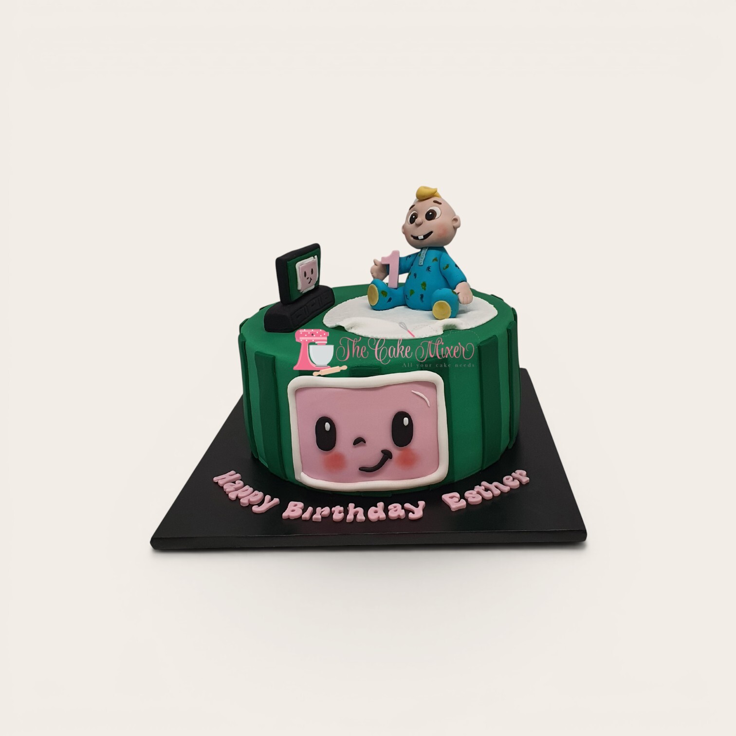 1st birthday cocomelon fondant cake.jpg