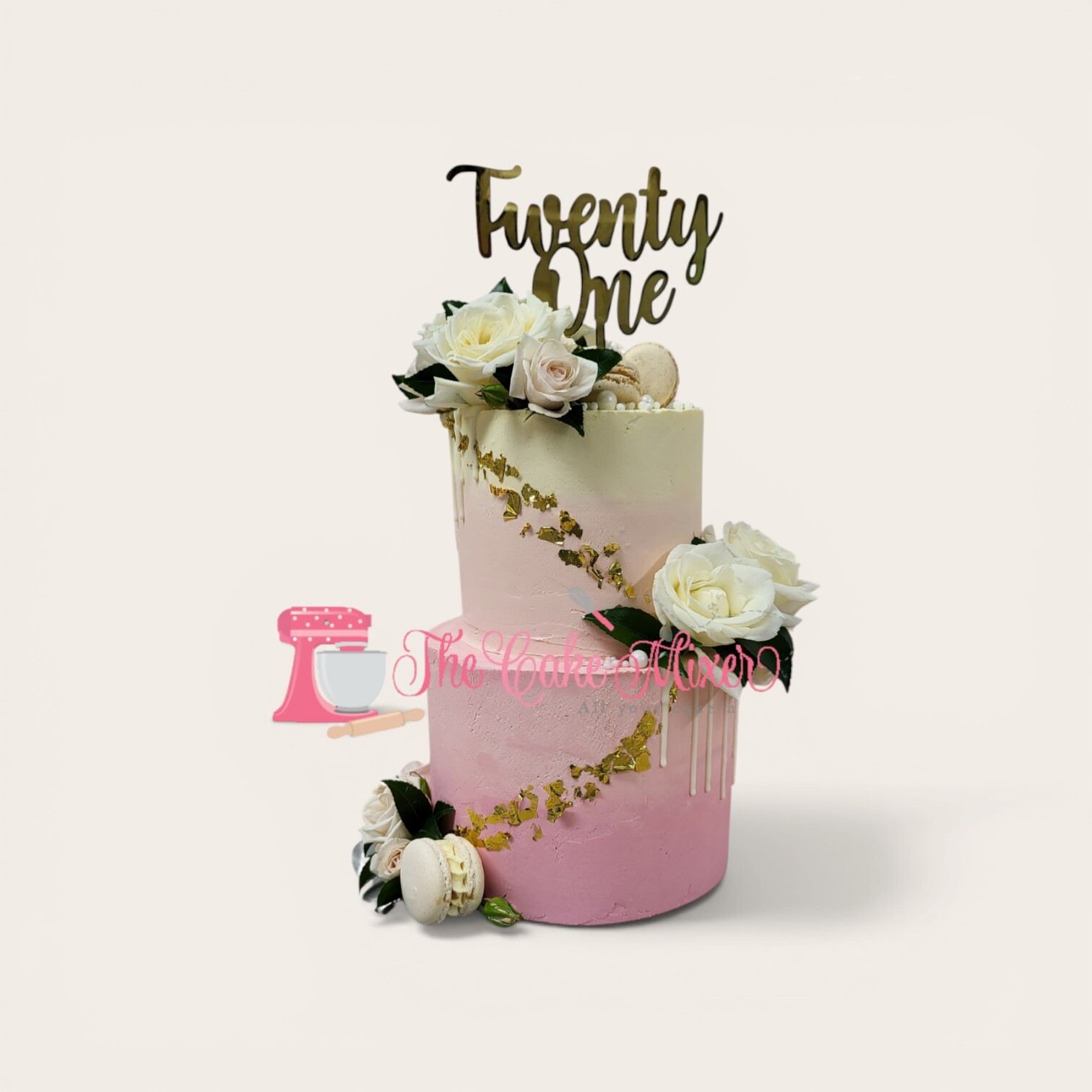 21st 2 tier floral cake.jpg