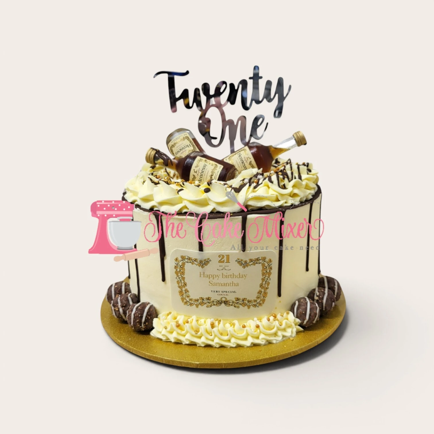 21st birthday hennesey bottle cake.jpg