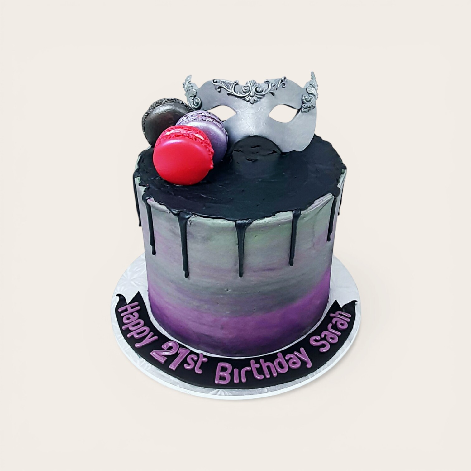 21st birthday masquerade cake.jpg