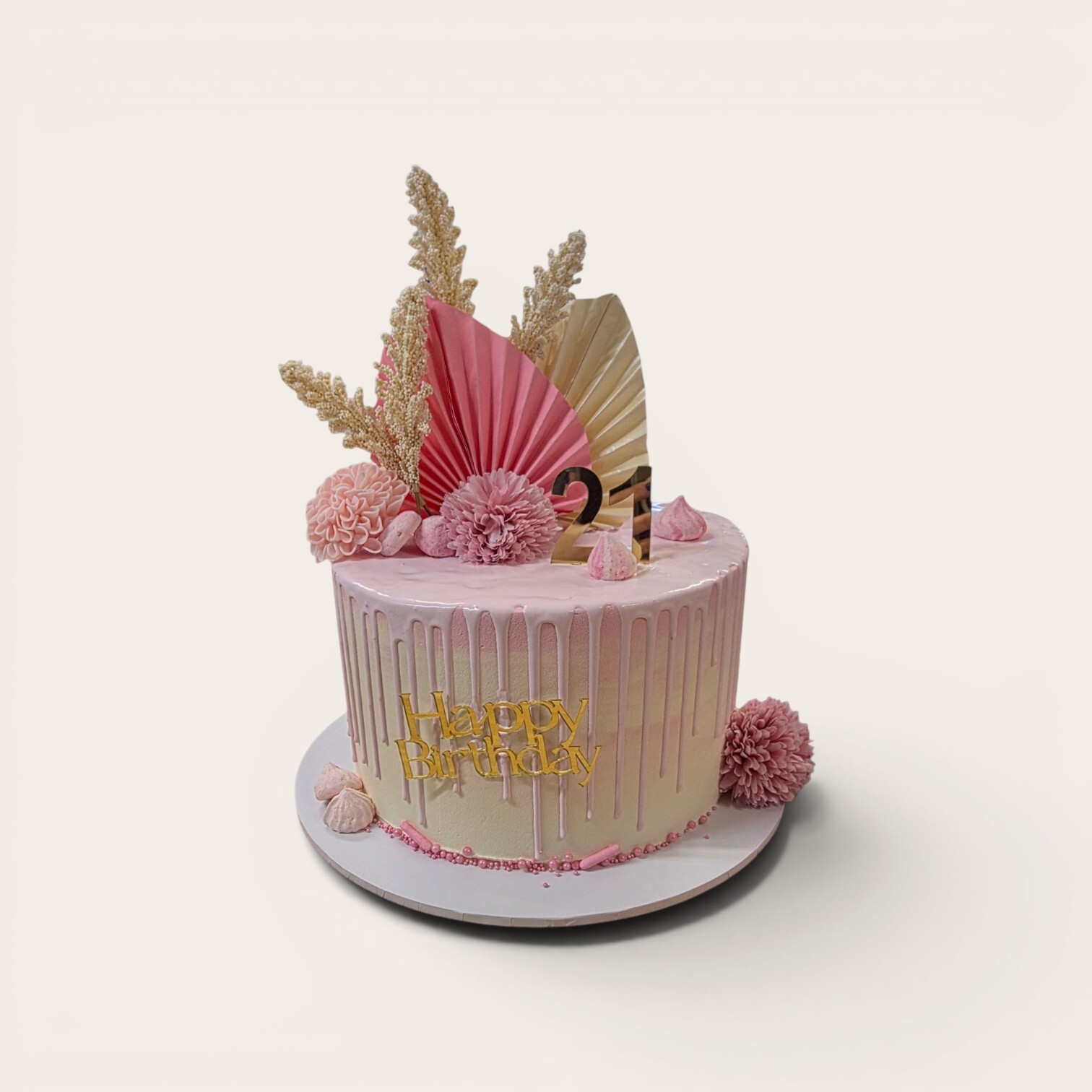 21st birthday pink drip cake.jpg