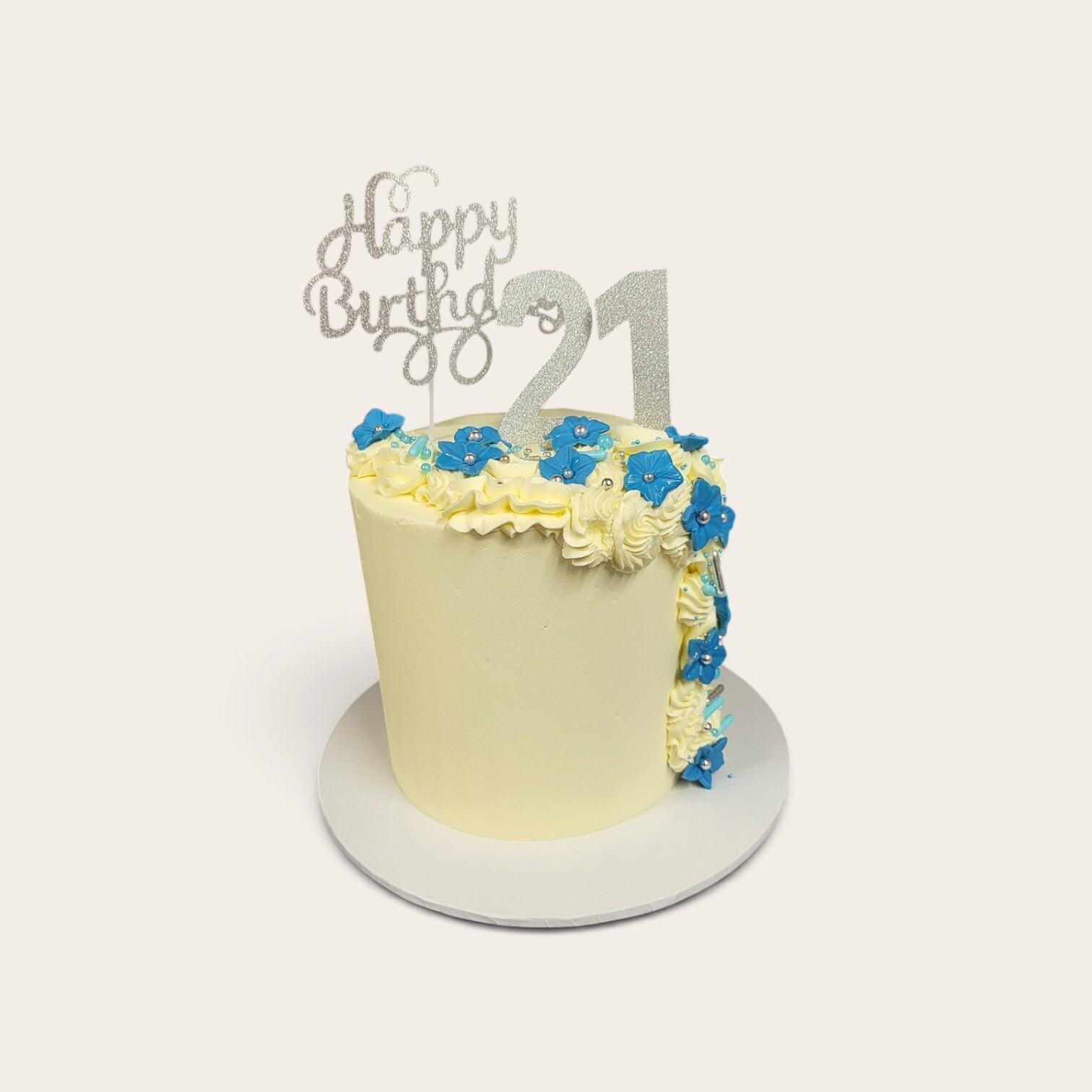21st blue floral cake.jpg