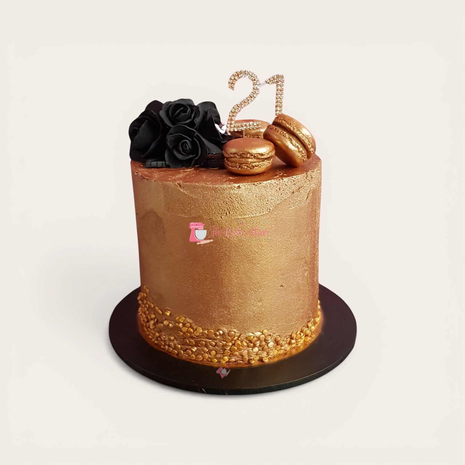 21st bronze and black cake.jpg