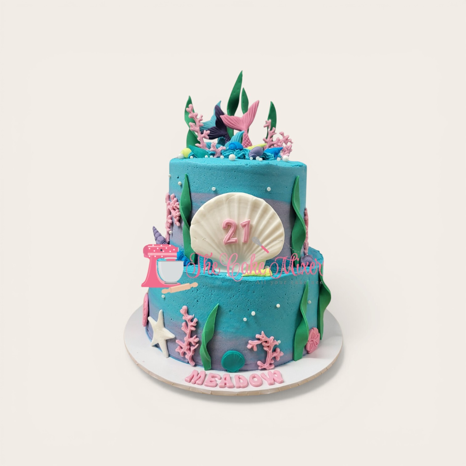 21st sea theme birthday cake.jpg