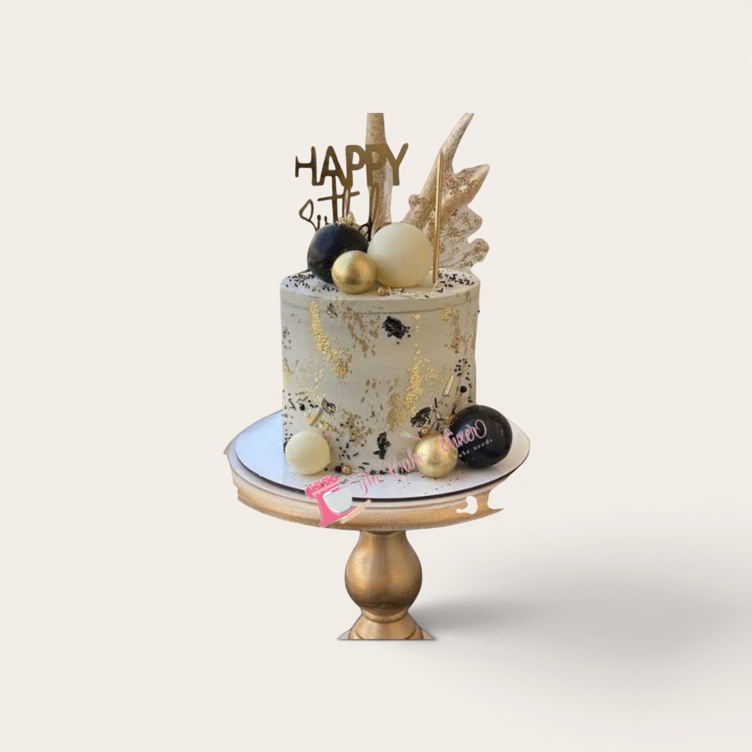 30th birthday cake with black and gold.jpg