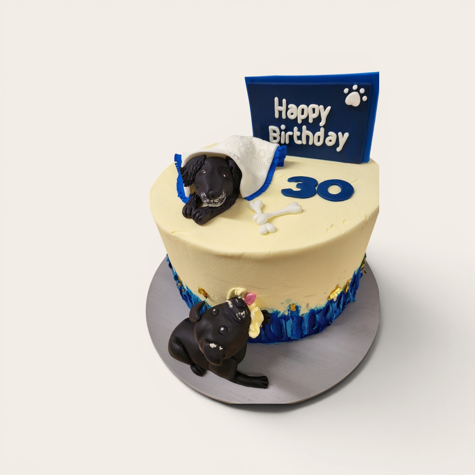 30th birthday cake with dogs.jpg