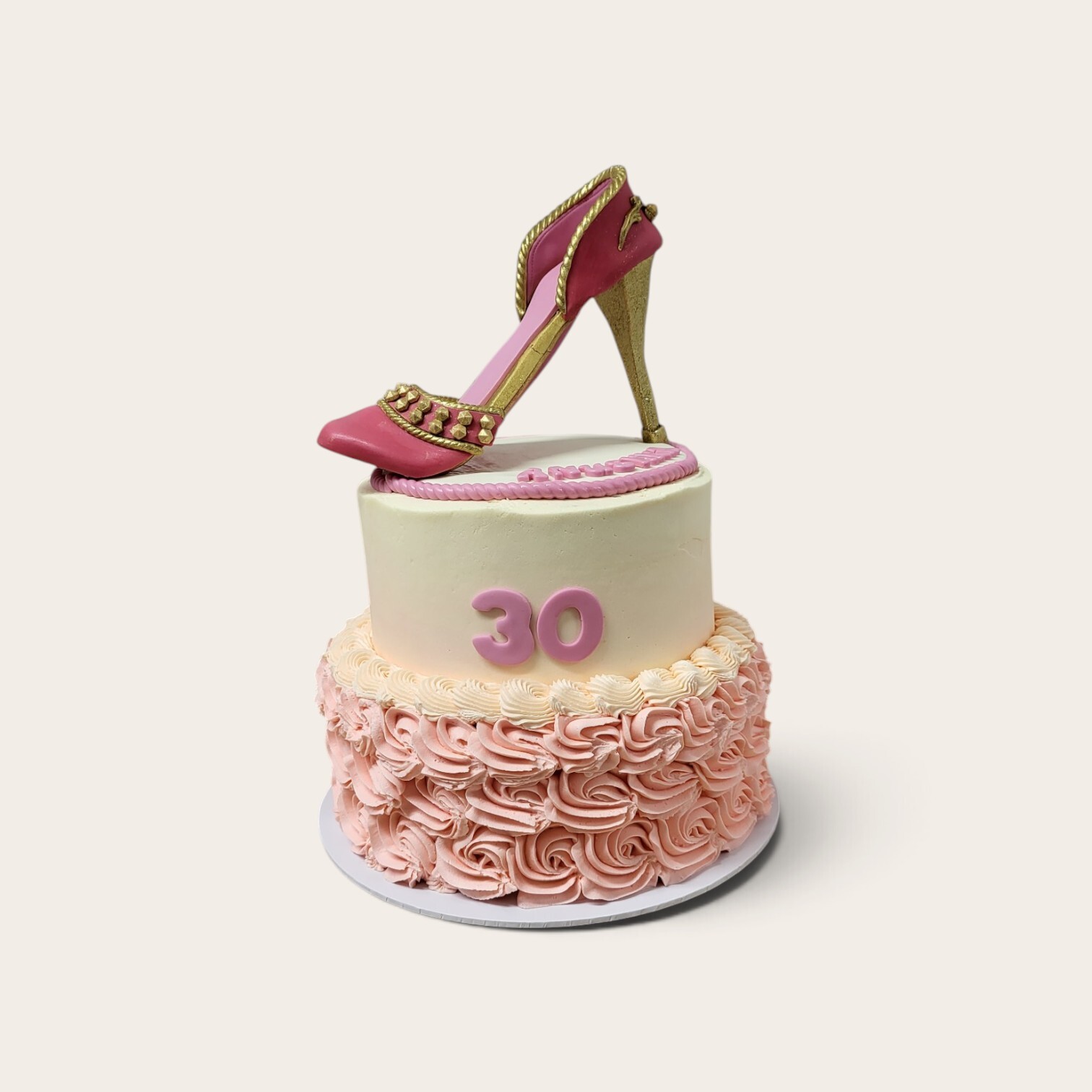 30th cake with high heel.jpg