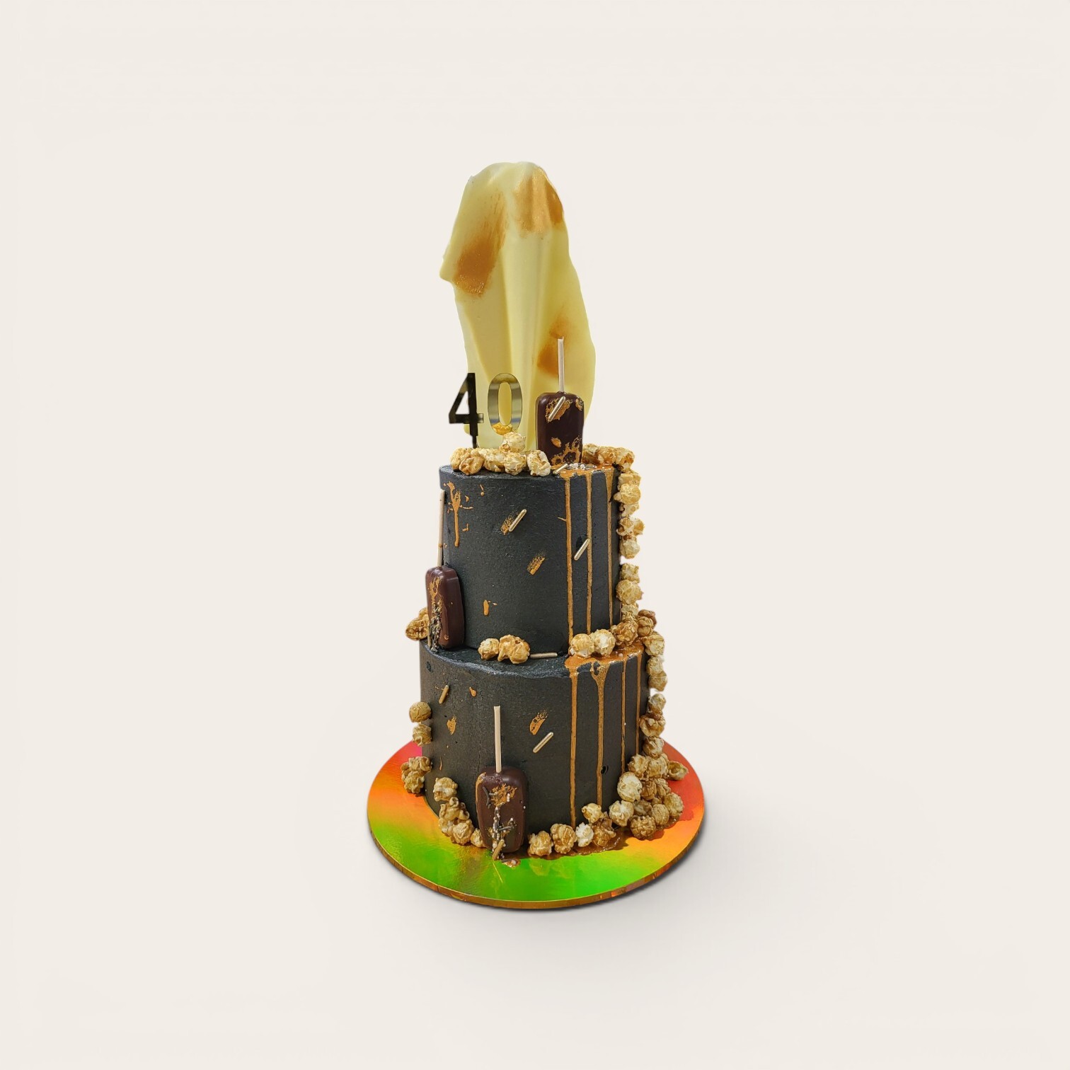 40th birthday black and gold cake.jpg