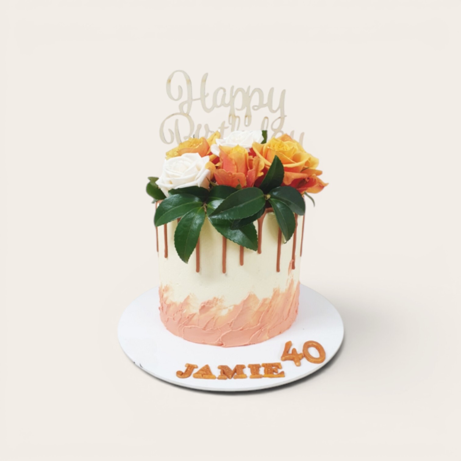 40th birthday cake with fresh flowers.jpg