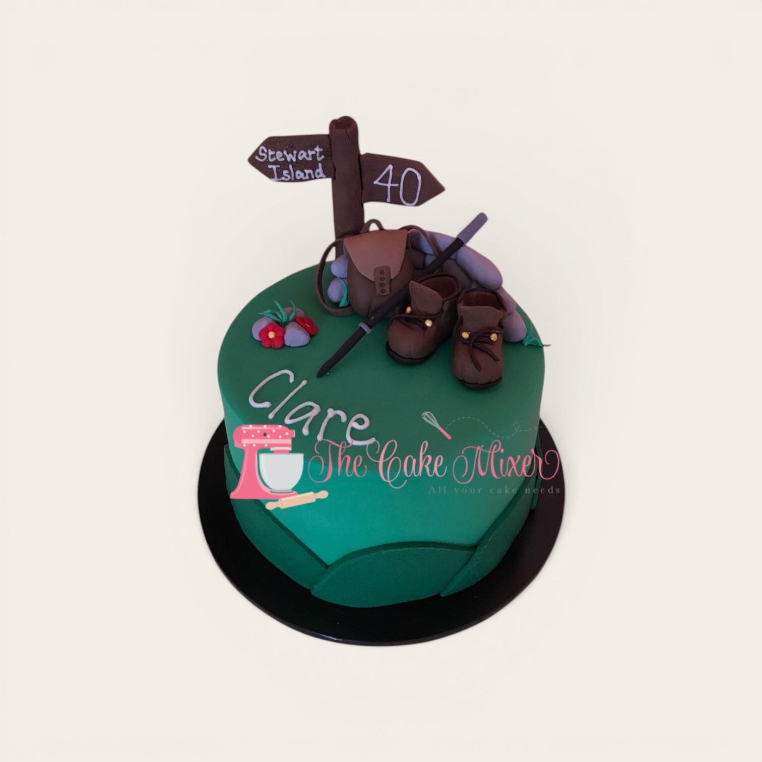 40th birthday tramping theme cake.jpg