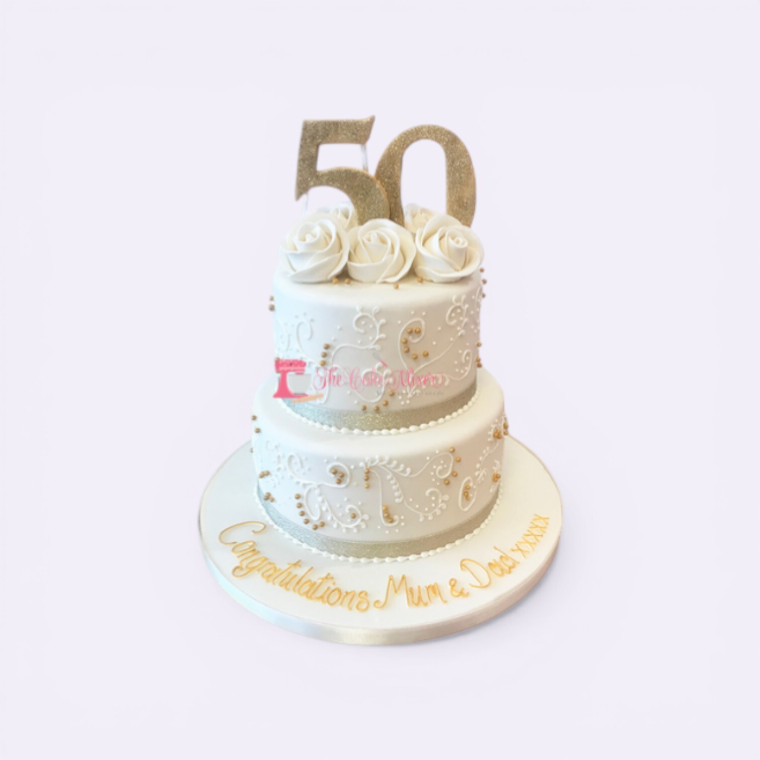50th anniversary 2 tier cake