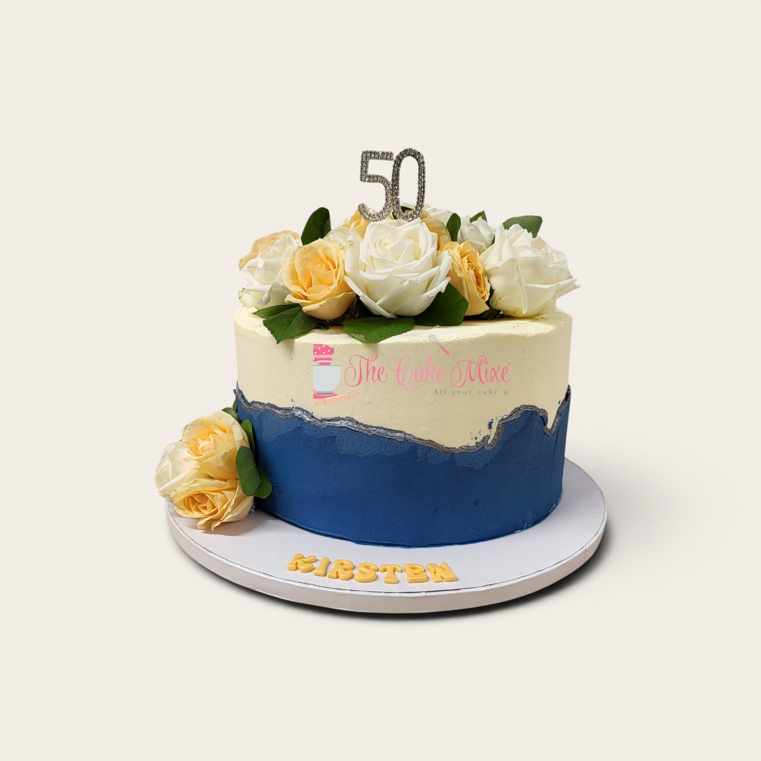 50th buttercream cake with flowers.jpg