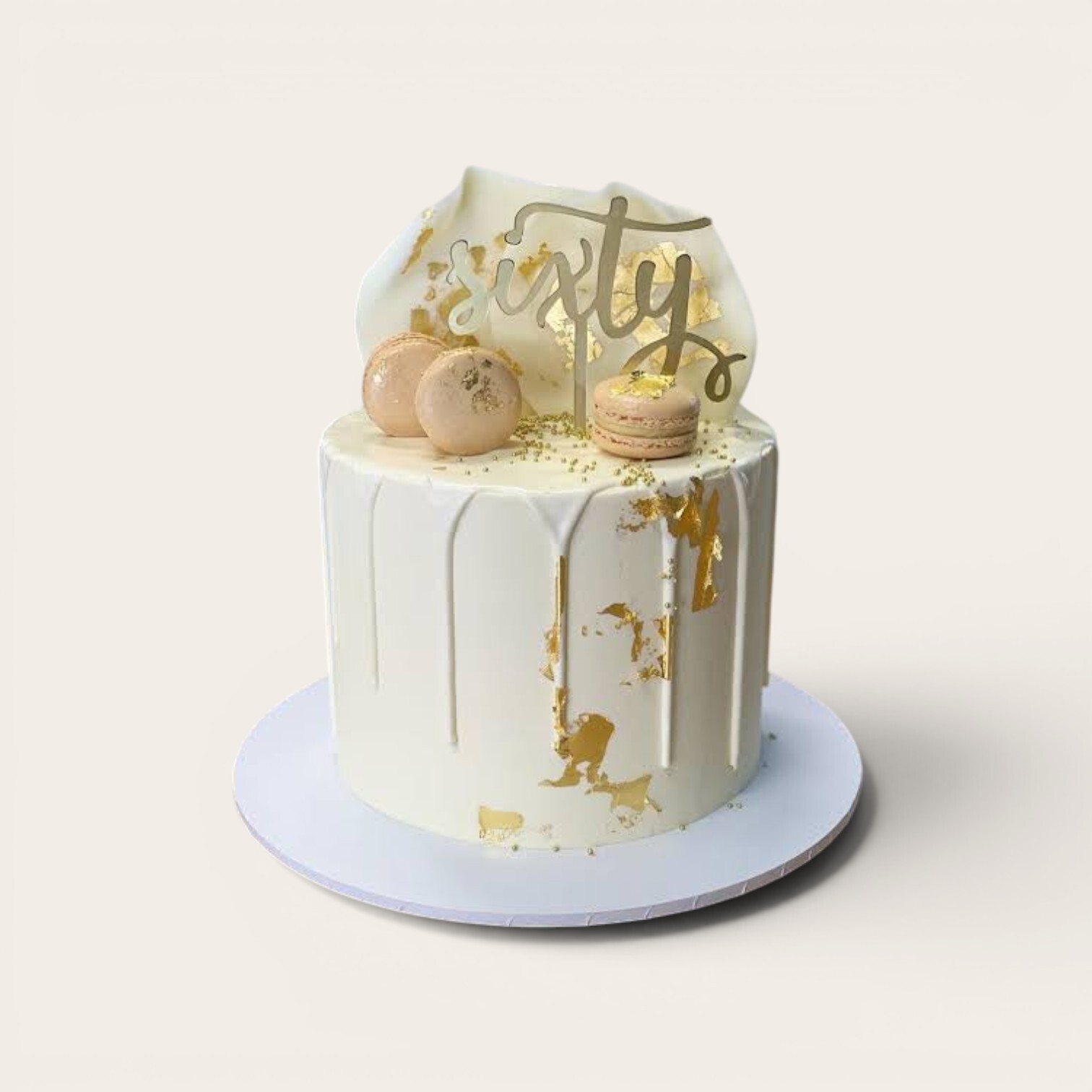 60th birthday white drip cake.jpg