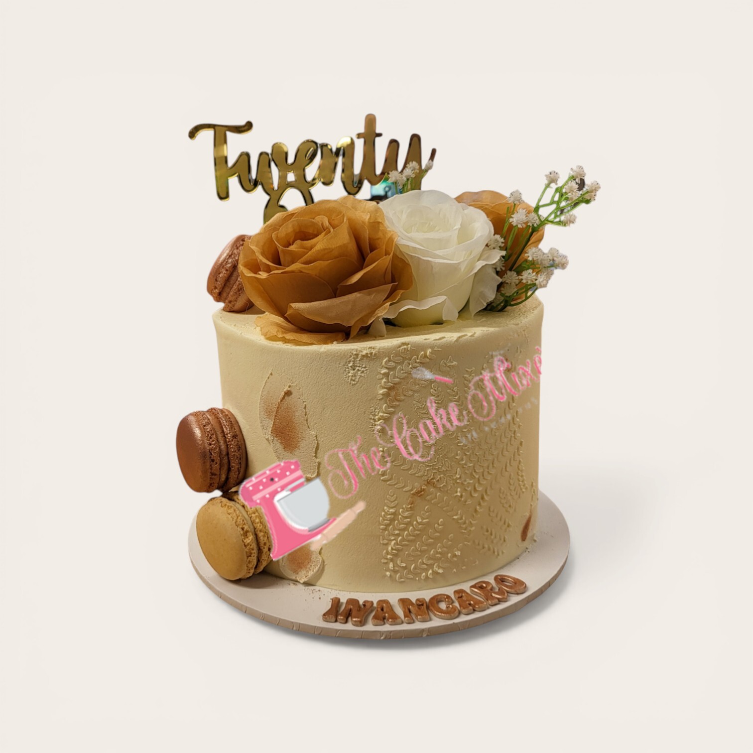 beige floral 21st cake.jpg