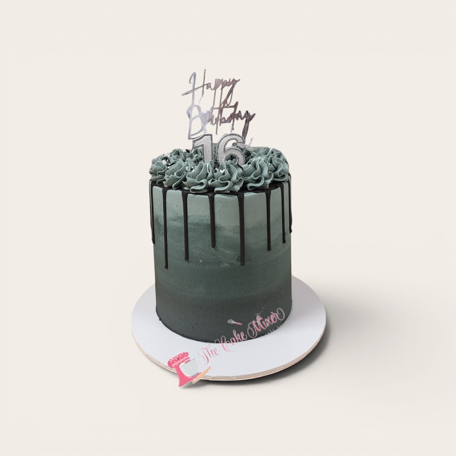 birthday 16th grey drip cake.jpg
