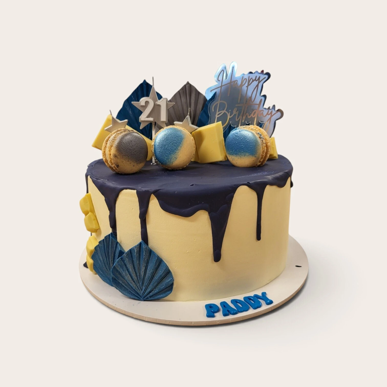 blue silver 21st drip cake.jpg