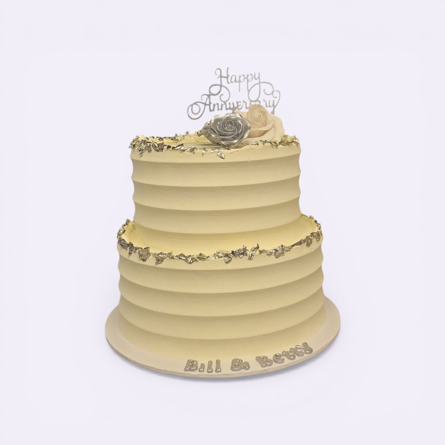 buttercream anniversary wedding cake