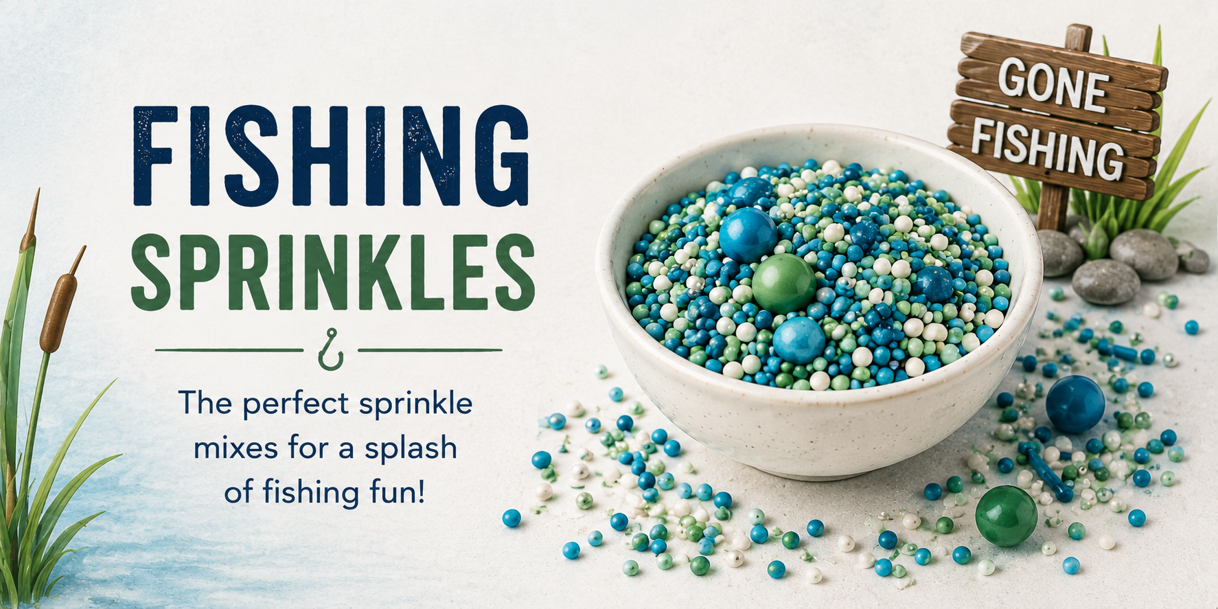 Fishing theme cake sprinkles