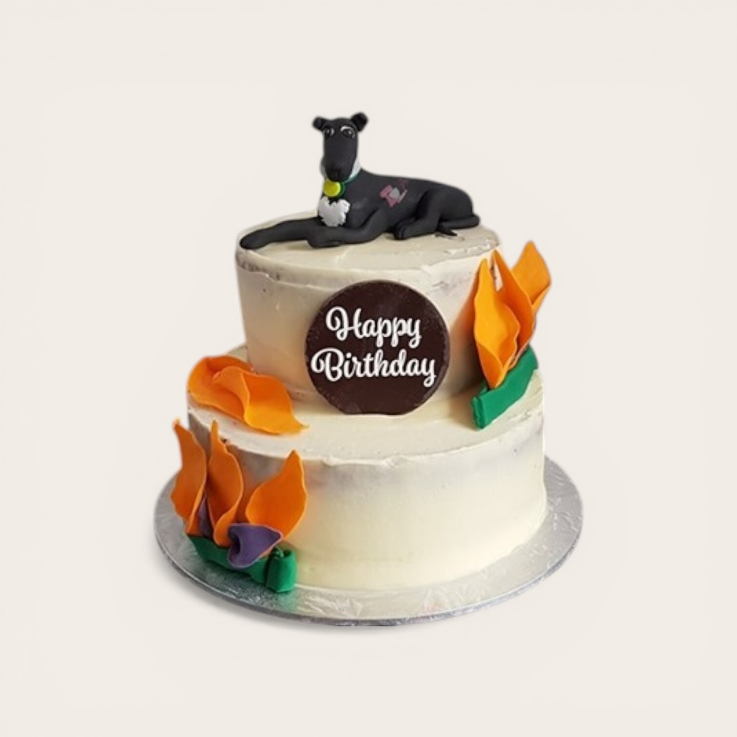 greyhound bird of paradise birthday cake.jpg
