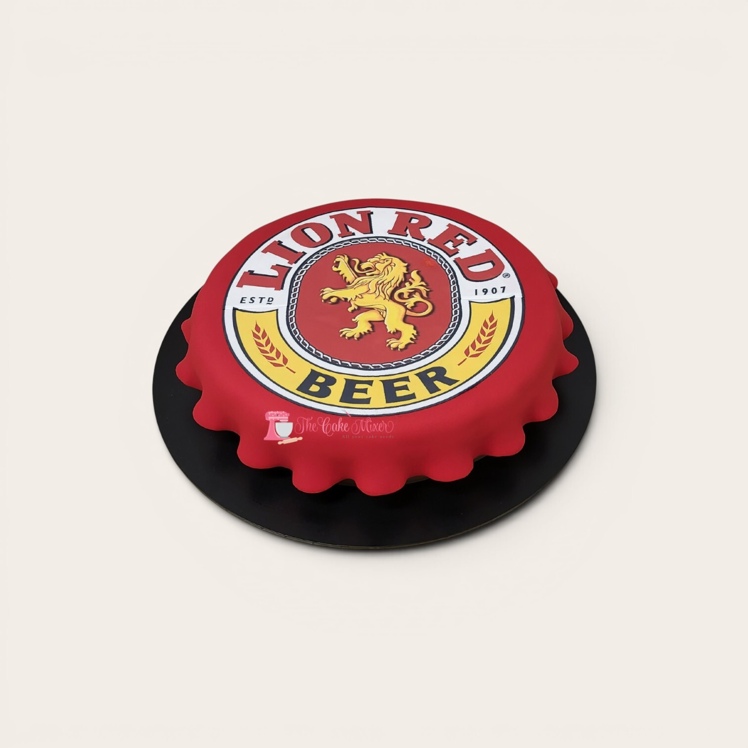 lion red bottle cap birthday cake.jpg