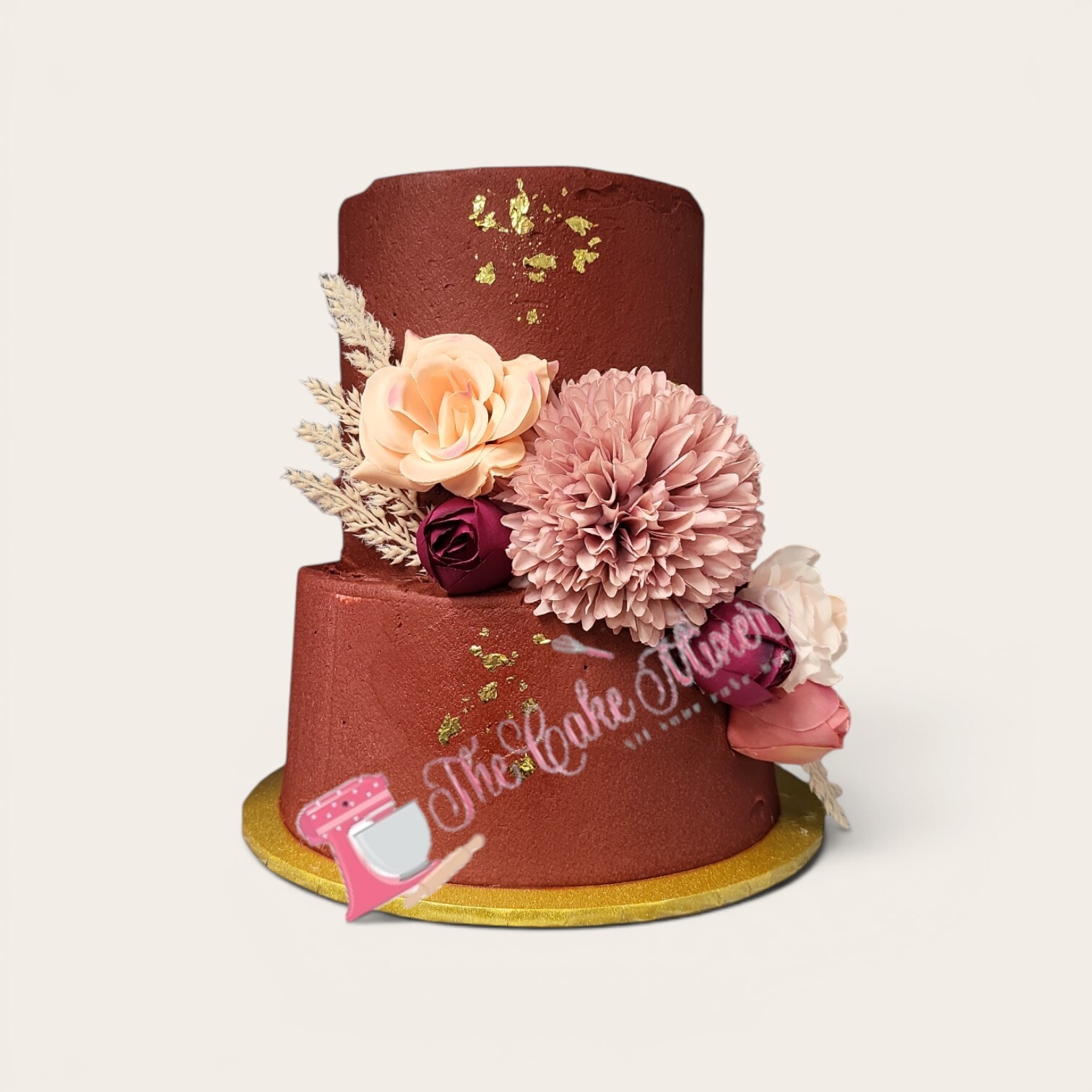 maroon cake with flowers.jpg
