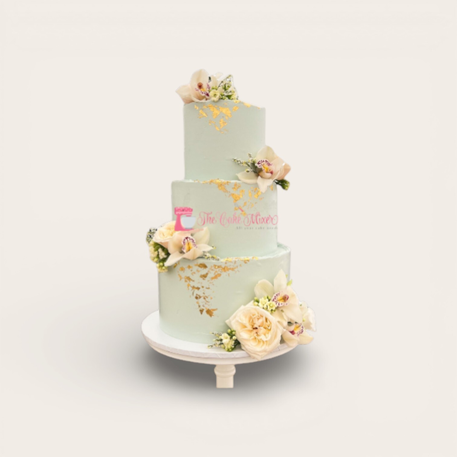 mint green and gold wedding cake.jpg
