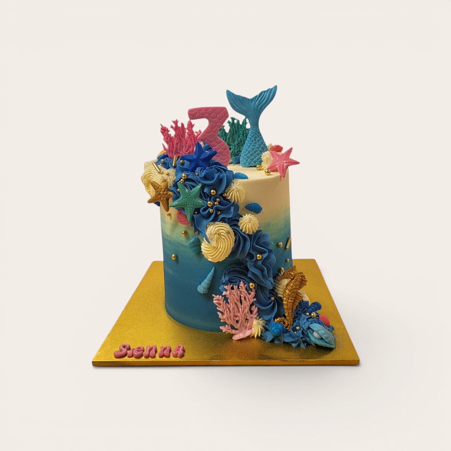 pink ombre butterream mermaid cake.jpg