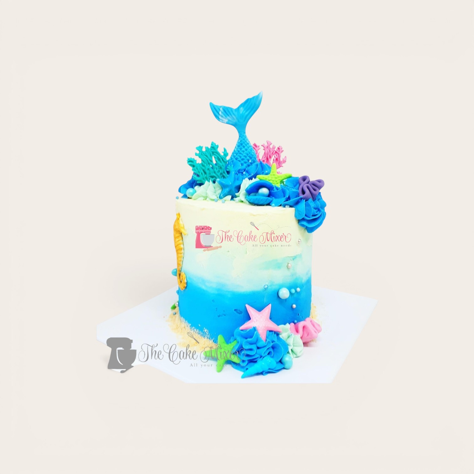 sea theme mermaid cake.jpg