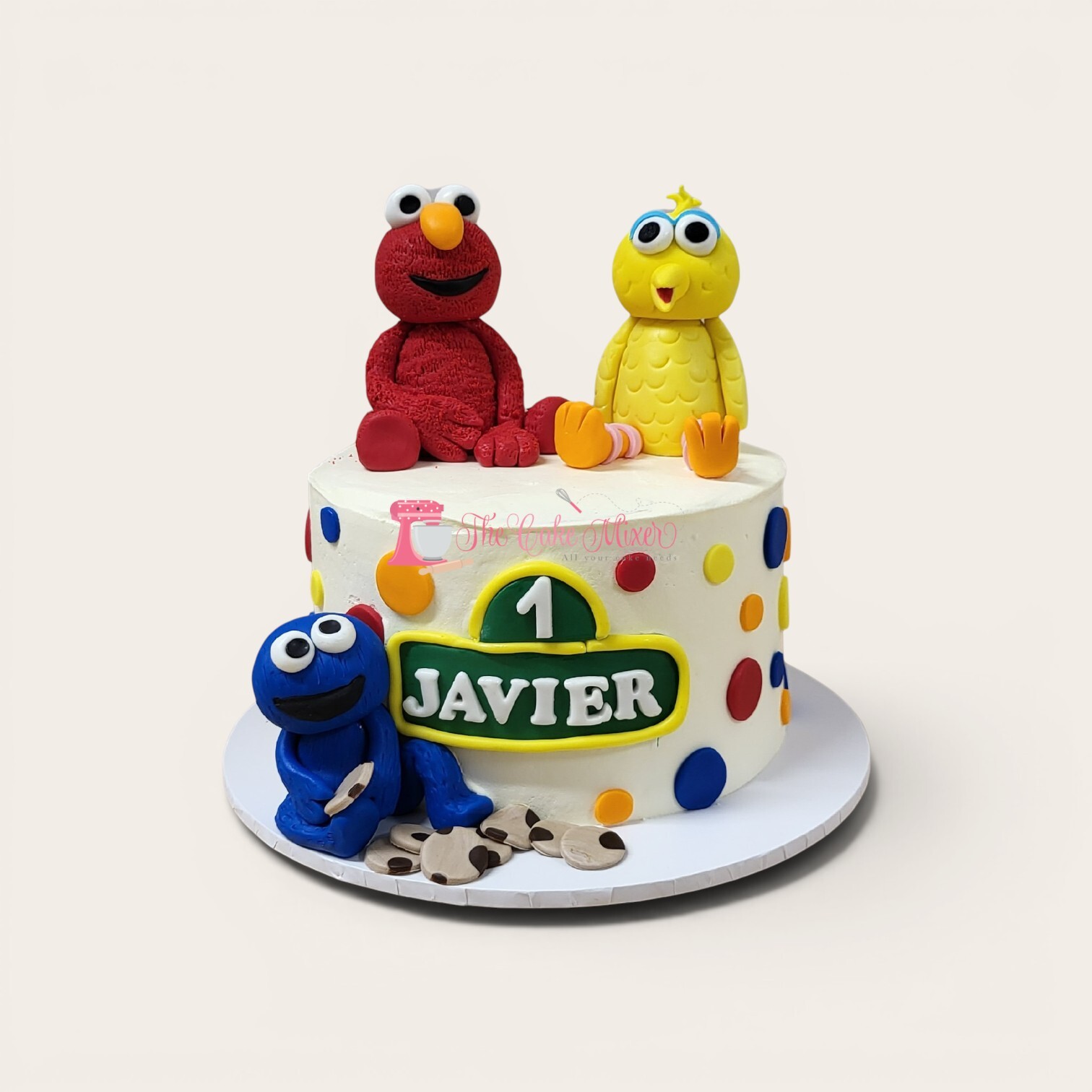 single tier sesame st 1st birthday cake.jpg