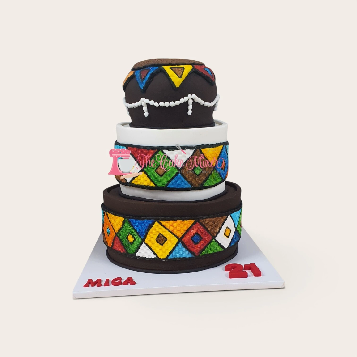 tribal design 21st birthday cake.jpg