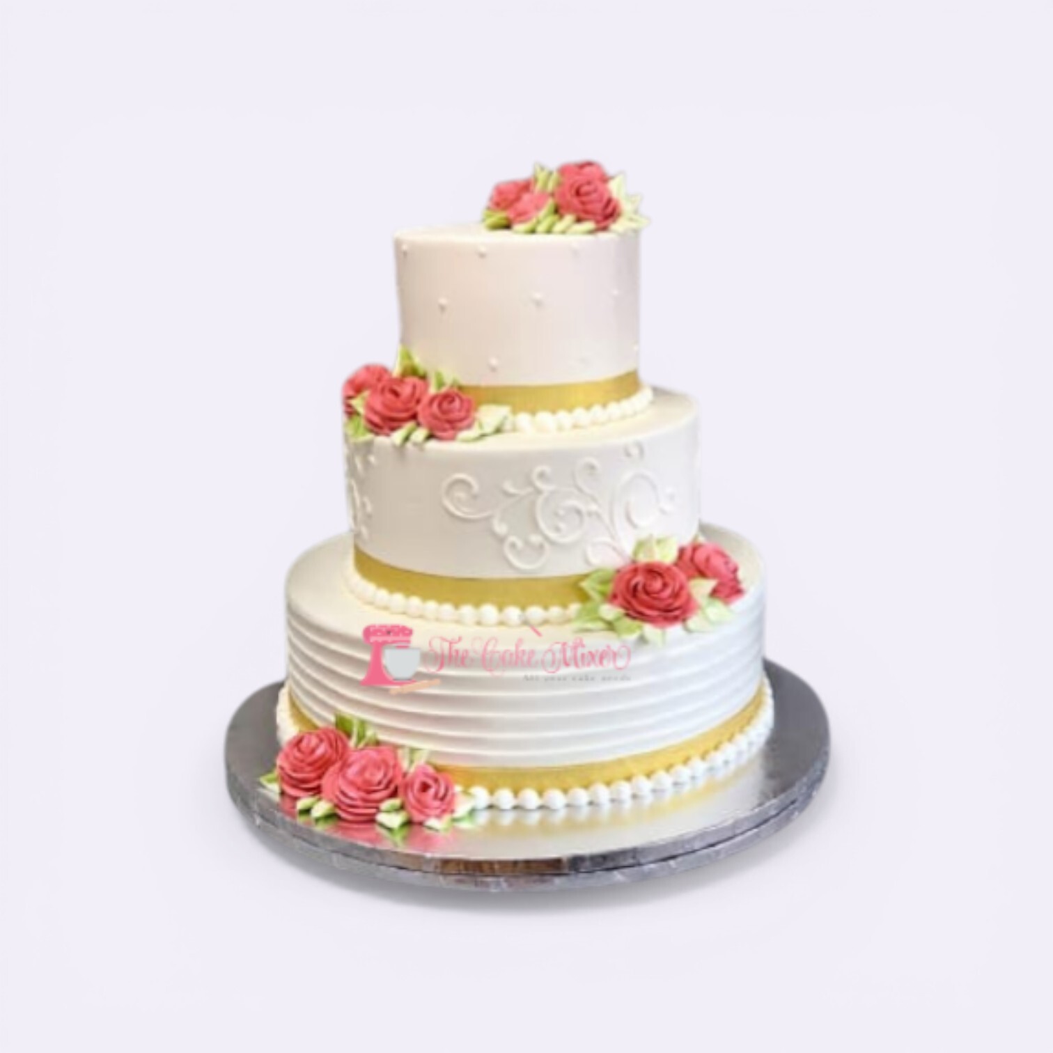 wedding anniversary 3 tier filigree cake