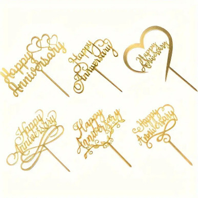 Anniversary Acrylic Cake Toppers