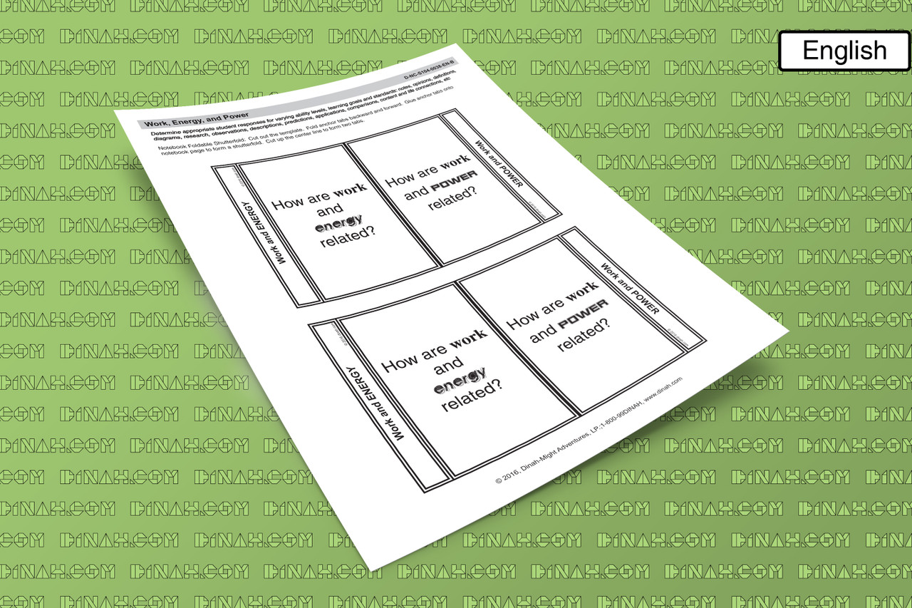 Work, Energy, and Power - dzdownloadablefoldables work-energy-and-power-dzdownloadablefoldables