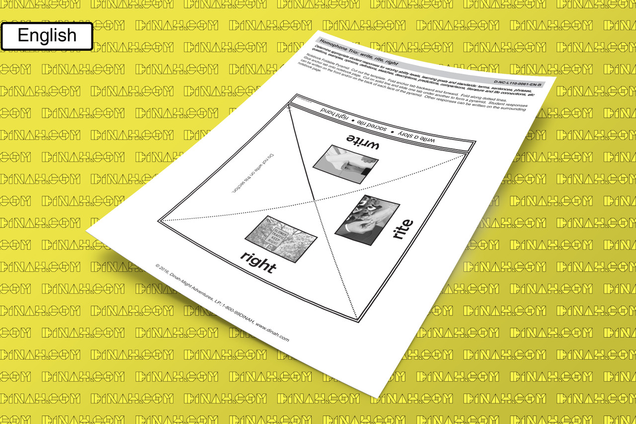 D-NC-L110-0061-EN-B-Homophone trio: write, rite, right