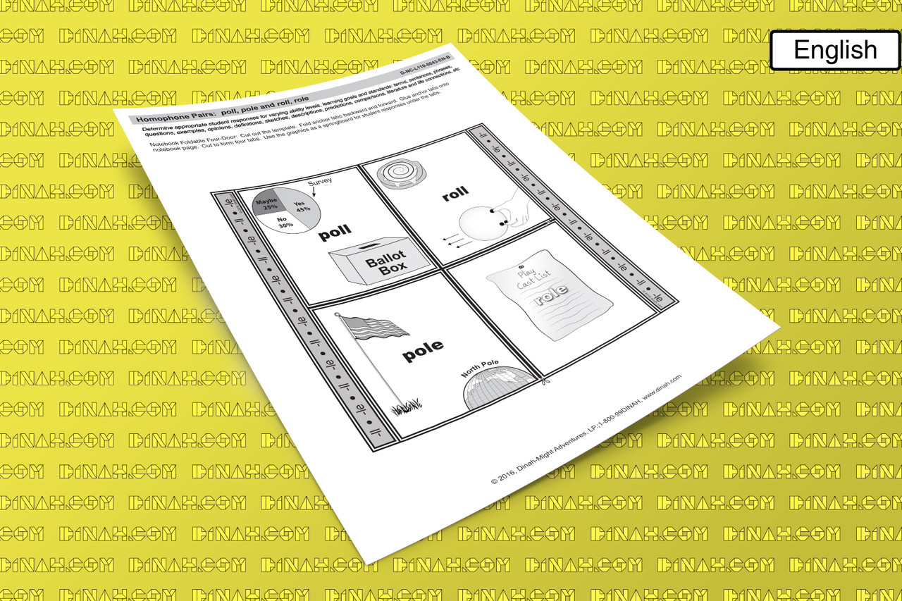 D-NC-L110-0043-EN-B-Homophone pairs: poll, pole and roll, role