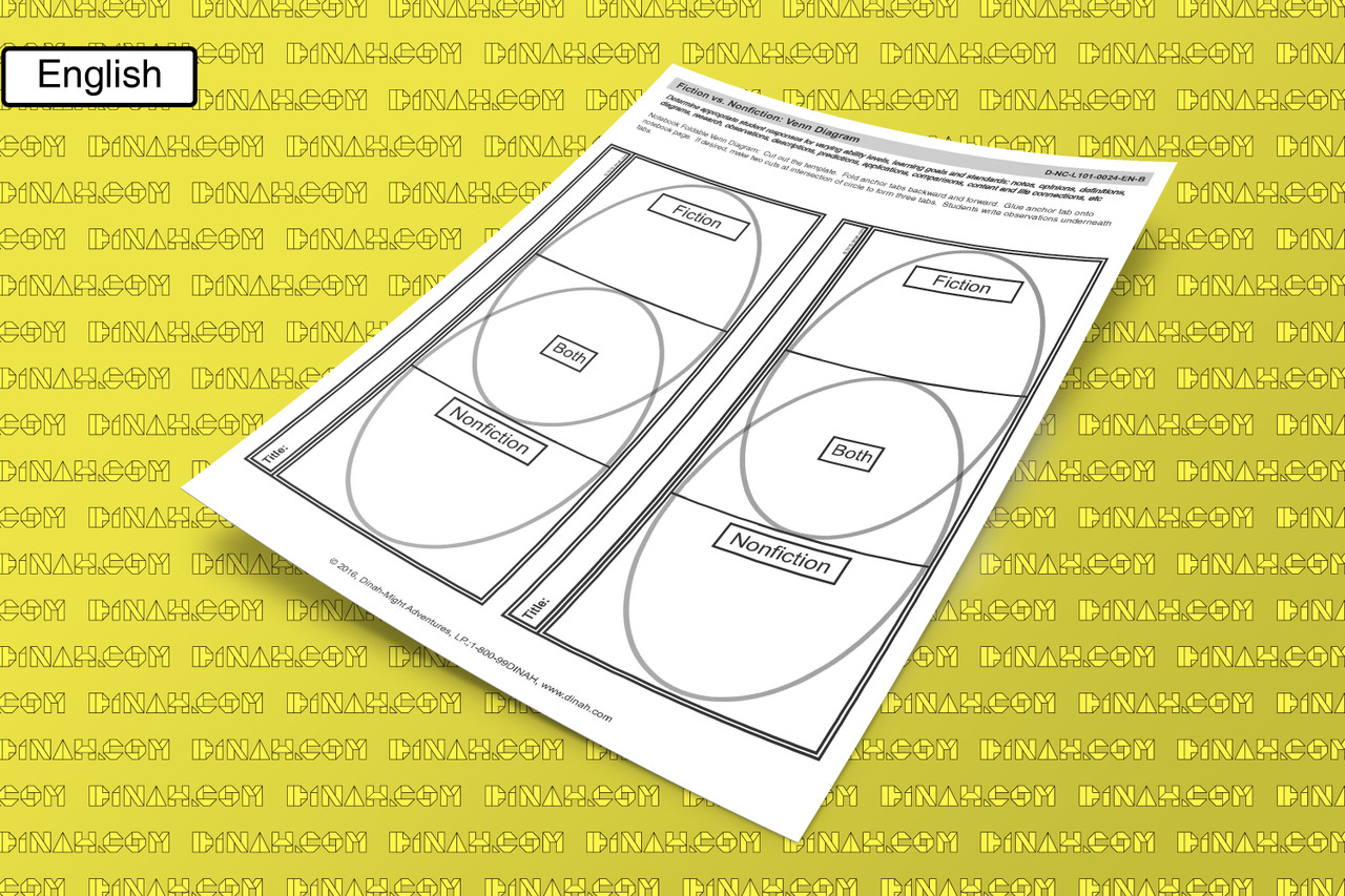 Fiction Vs Nonfiction Venn Diagram Dzdownloadablefoldables