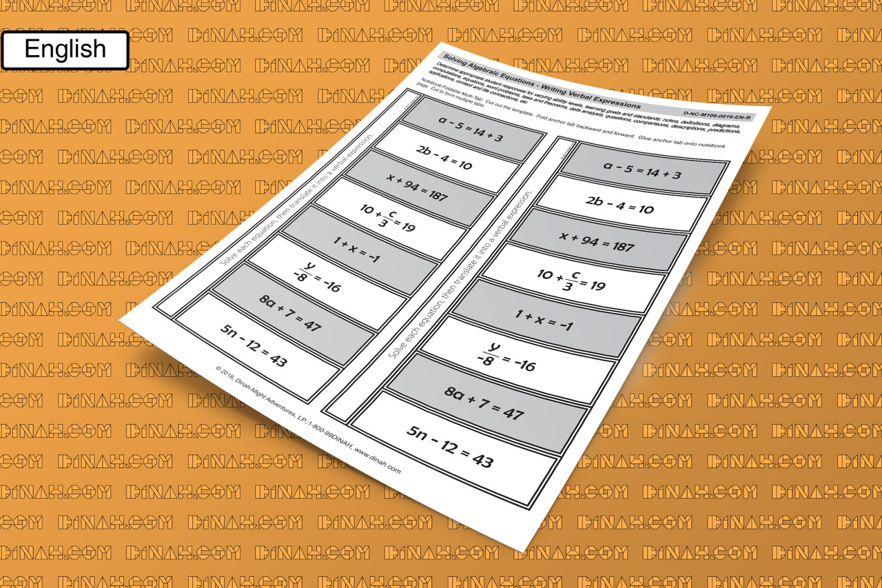 D-nc-m106-0016-en-b solving algebraic equations - writing verbal expressions