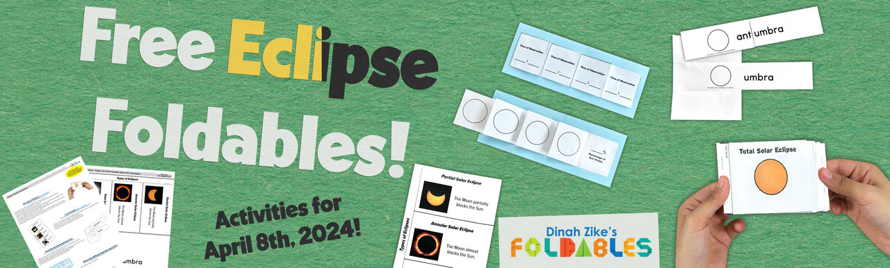 Eclipse April 8, 2024 Foldables! Newly designed by Dinah! Free to download