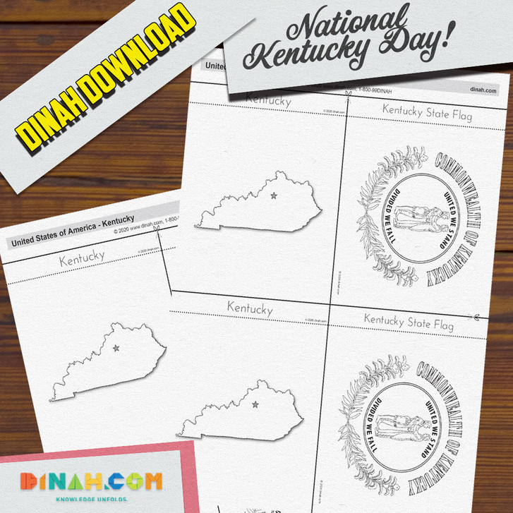 Kentucky State Map and Flag Template