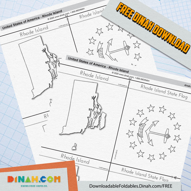 Rhode Island Day State Flag/Map Notebooking Template