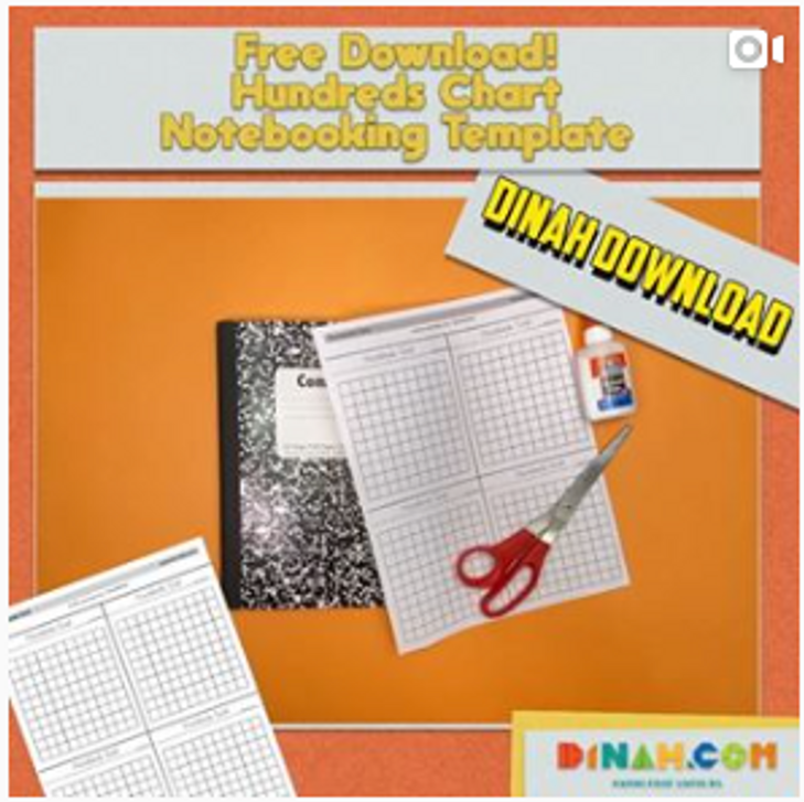 Hundreds Chart Notebooking Foldable
