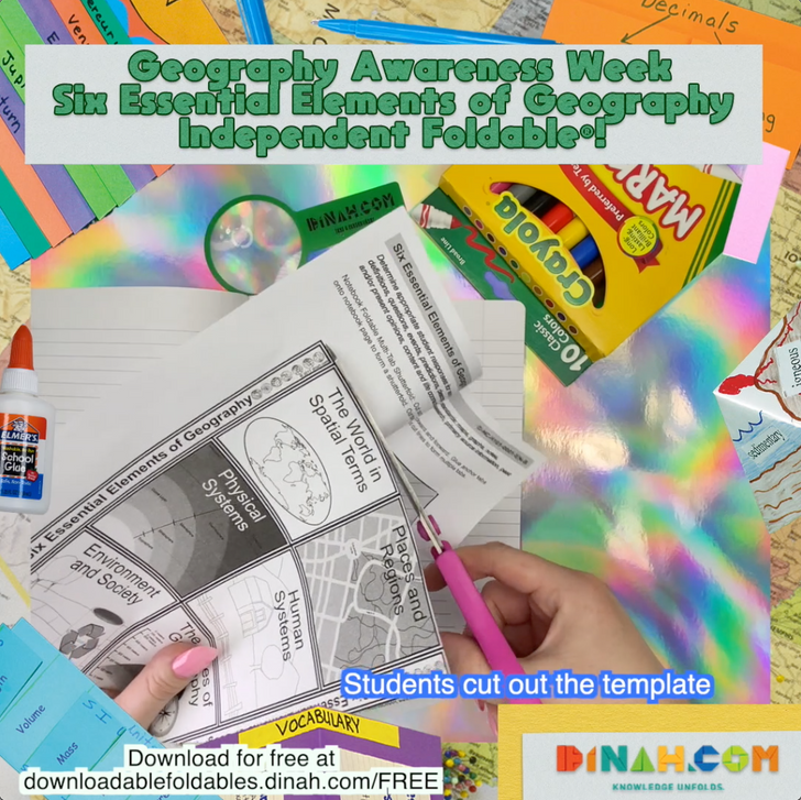 Six Essential Elements of Geography Notebooking Foldable Template!