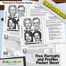 Women of the Supreme Court Portraits and Profiles Packet Notebooking Sheet