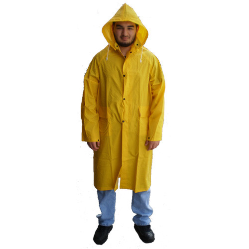 PVC Raincoat W Detachable Hood, Yellow