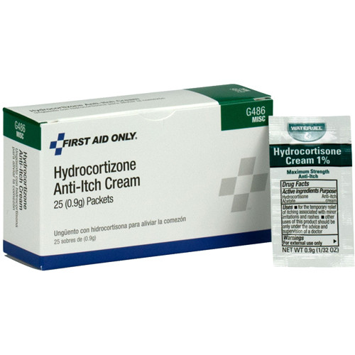 First Aid Only G486 Hydrocortisone Cream, 25/bx