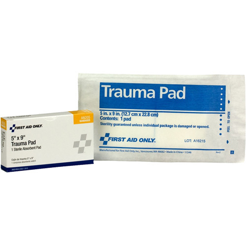  First Aid Only AN205 Trauma Pads, 5"x9", 1/BX