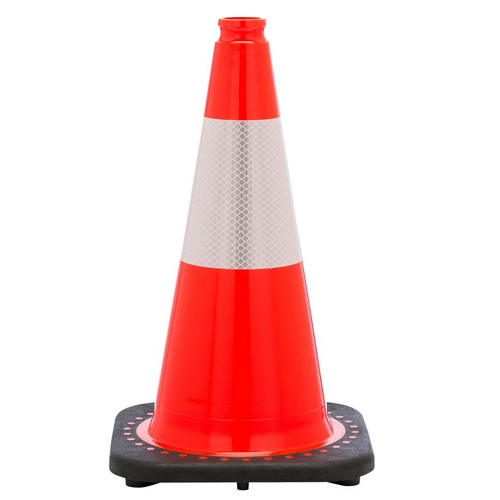 18" Traffic Cone With 6" Reflective Collar, 3 Lbs