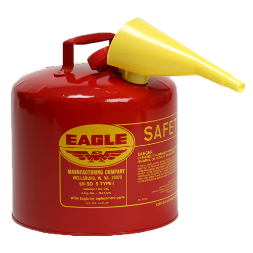  Eagle UI50FS 5 Gal Gasoline Safety Can With Funnel