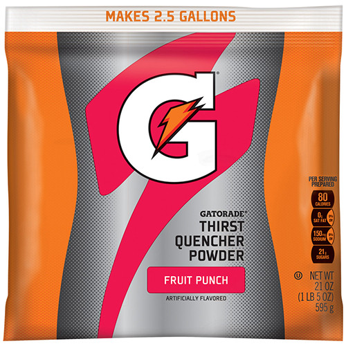 Gatorade 2.5 Gallon Instant Powder - 21 oz Gatorade Mix, Fruit punch