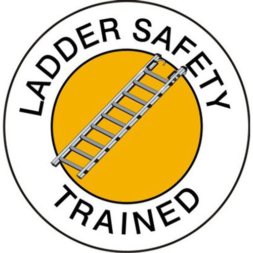 "LADDER SAFETY TRAINED" hard hat sticker, 25/pk